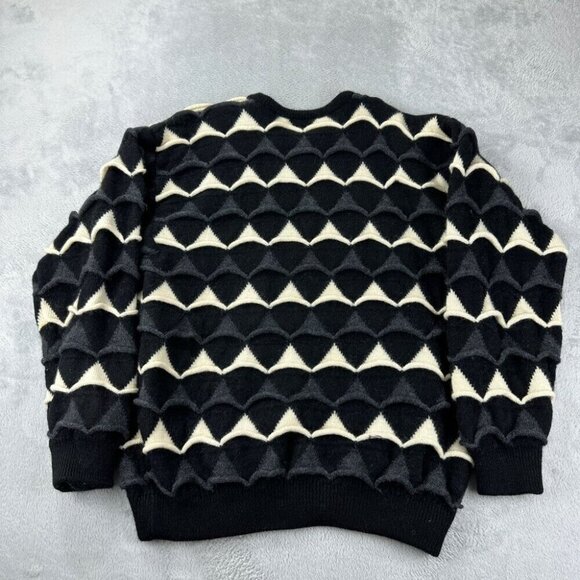 Vintage Coogi Australia Men's Size XL Pure Wool Knit Sweater Black / Cream - Picture 3 of 14